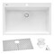 Ruvati 27 x 20 inch Drop-in Topmount Granite Composite Single Bowl Kitchen Sink Arctic White RVG1027WH - alternate 10